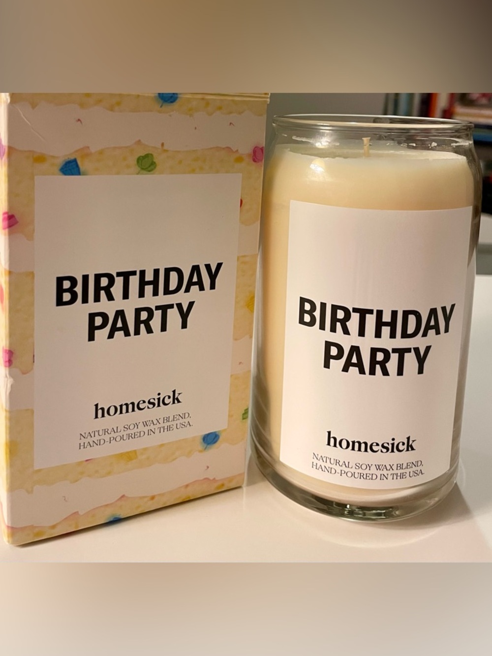 Homesick Birthday Party Candle 13.75 oz New in Box – Vanilla Cake Scent